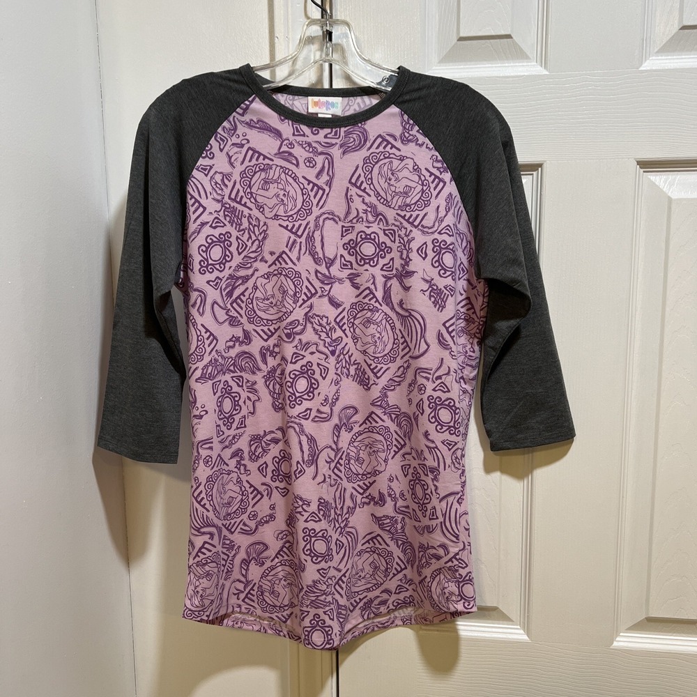 LulaRoe DISNEY Ariel Little Mermaid T Shirt Small Purple/Grey